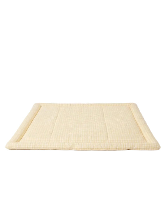 Yellow Gingham Padded Baby Play Mat