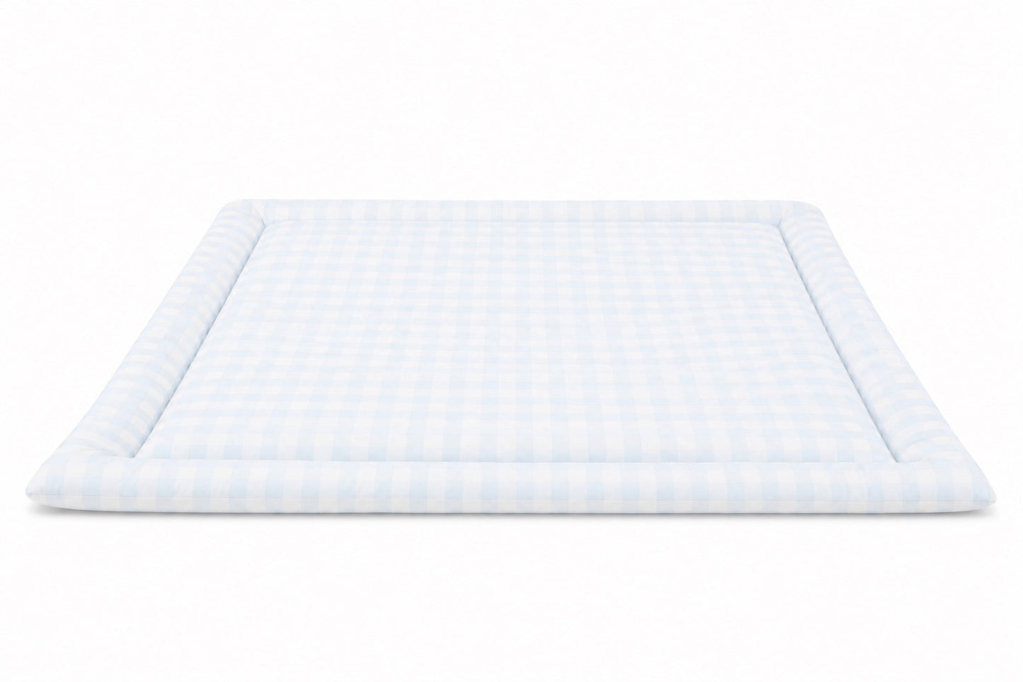 Light Blue Checkered Padded Baby Play Mat