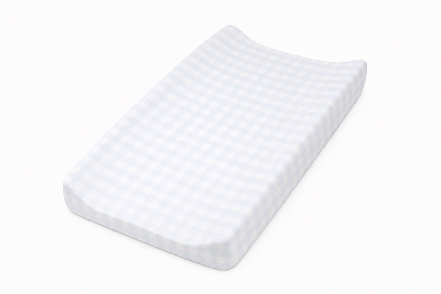 Light Blue Checkered Changing Pad Cover