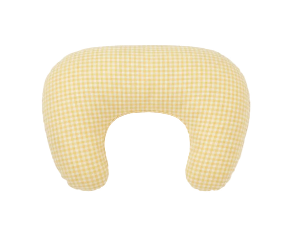 Yellow Gingham Ruffle Nursing Pillow Cover