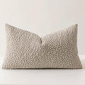 Fennco Styles Chenille Bouclé-Style Filled Throw Pillow 12" W X 20" L - Brown Soft Minimalist Decorative Cushion for Sofa, Bed, or Chair Décor