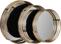 Set of 3 Round Mirrored Decorative Serving