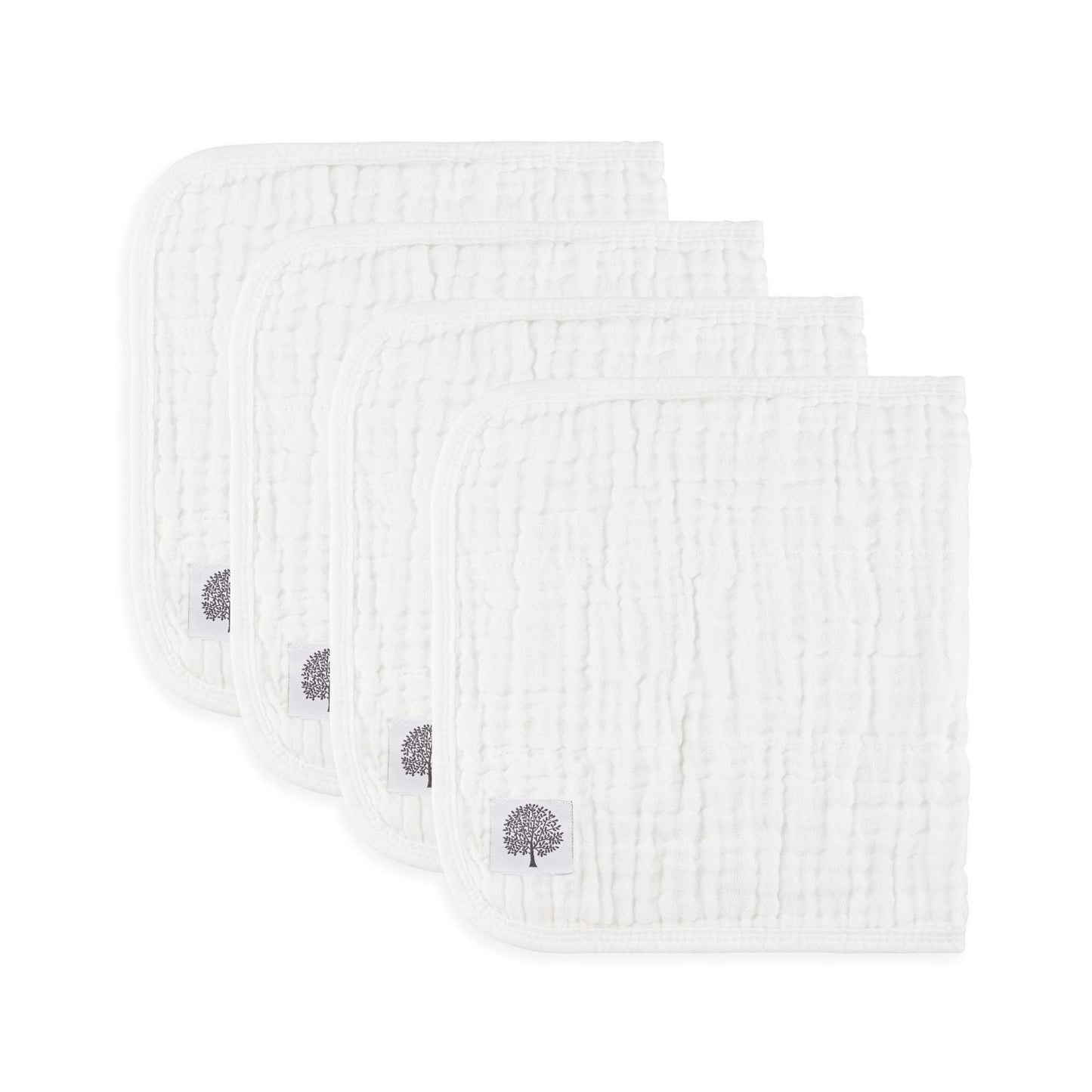 White Set - Muslin Burp Cloths (4 Pack)