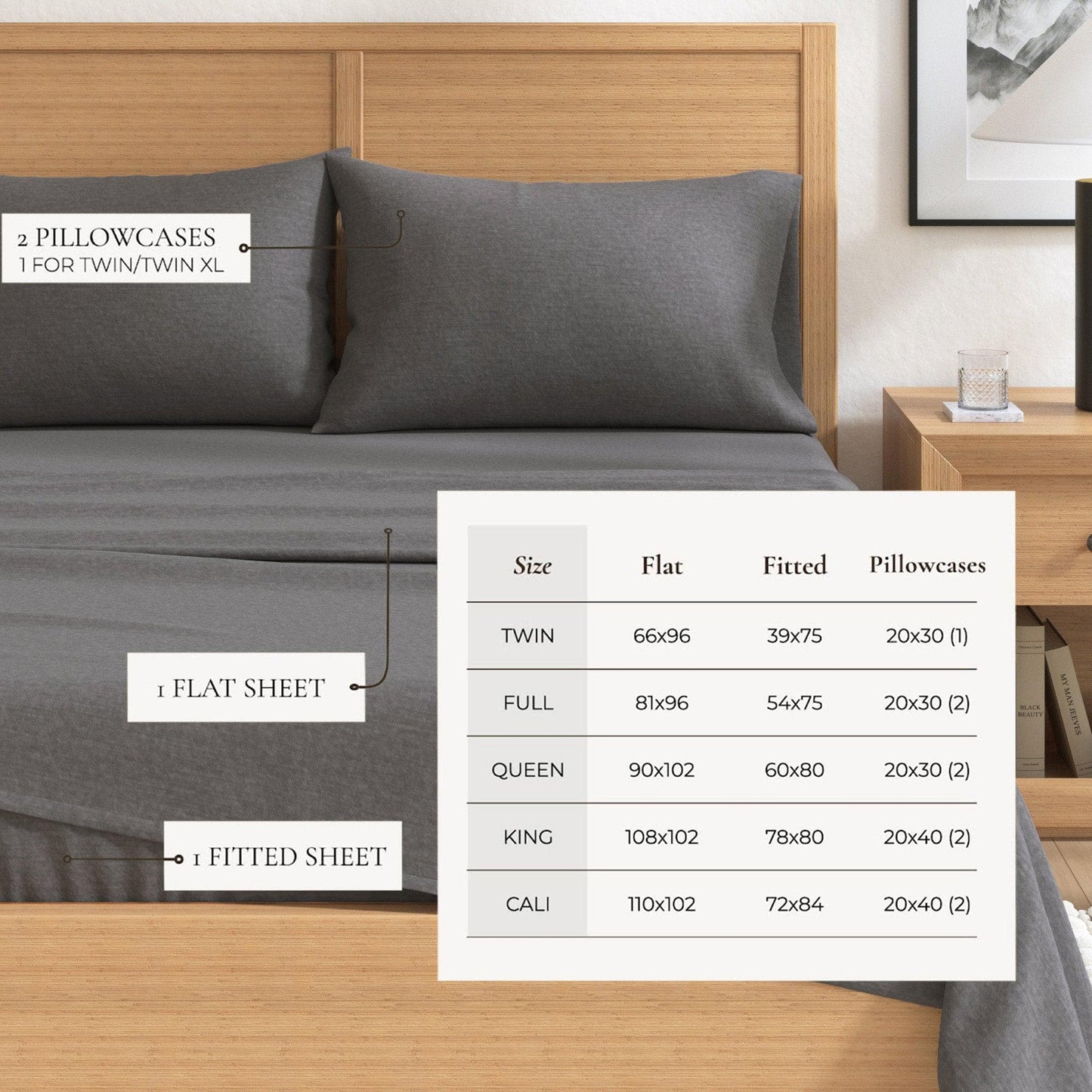 Heathered Solid Cotton Blend Flannel Sheet Set - Anders Collection