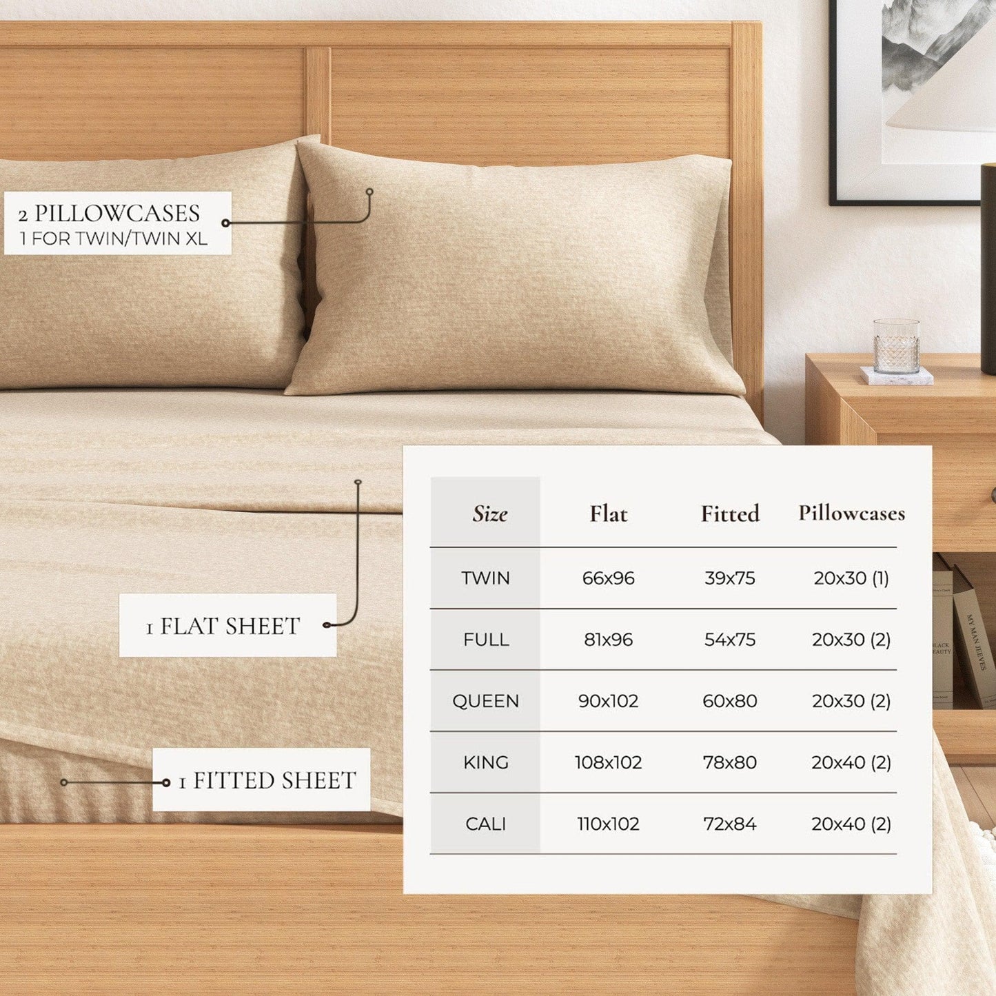 Heathered Solid Cotton Blend Flannel Sheet Set - Anders Collection