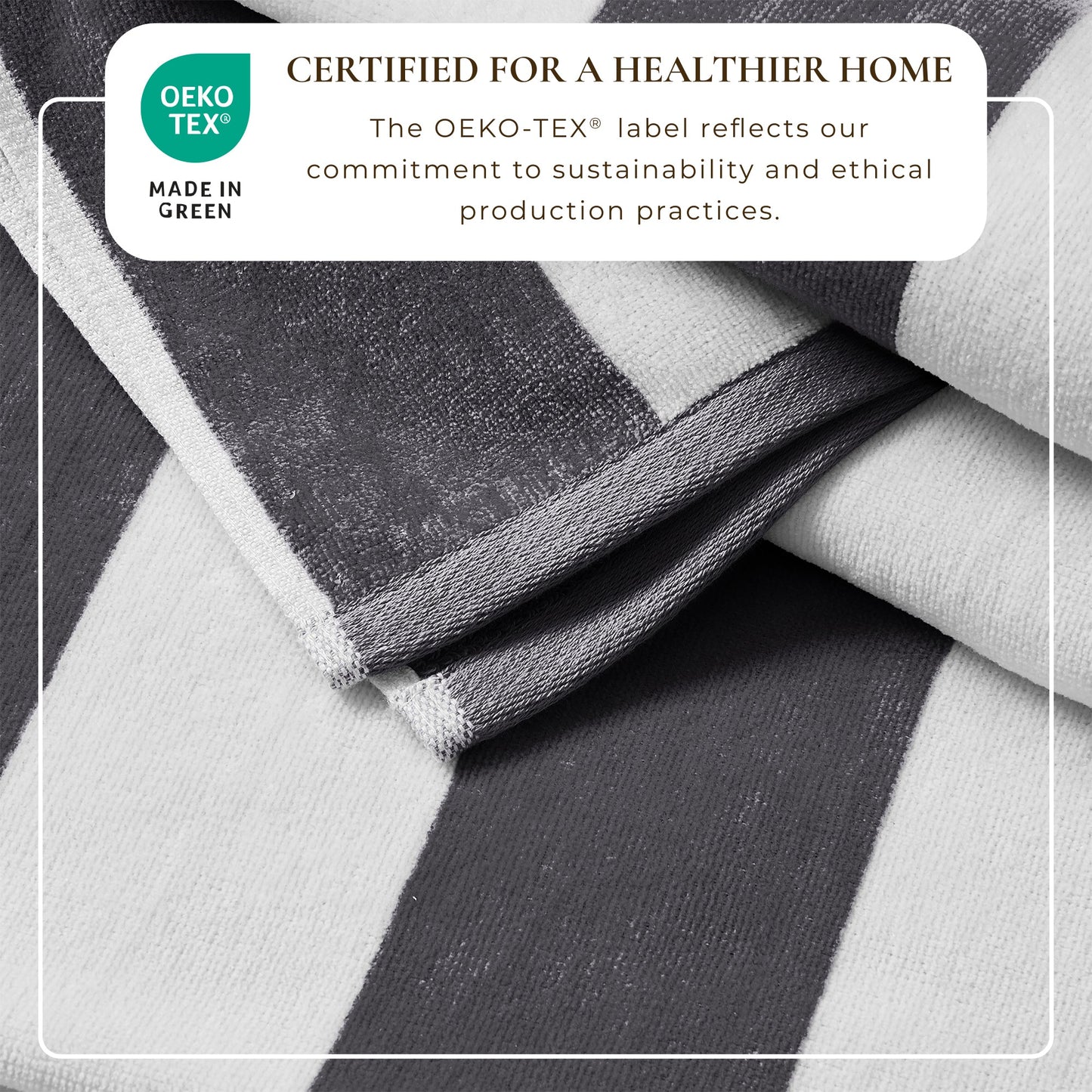Cotton Velour Cabana Stripe Beach Towel - Novia Collection.