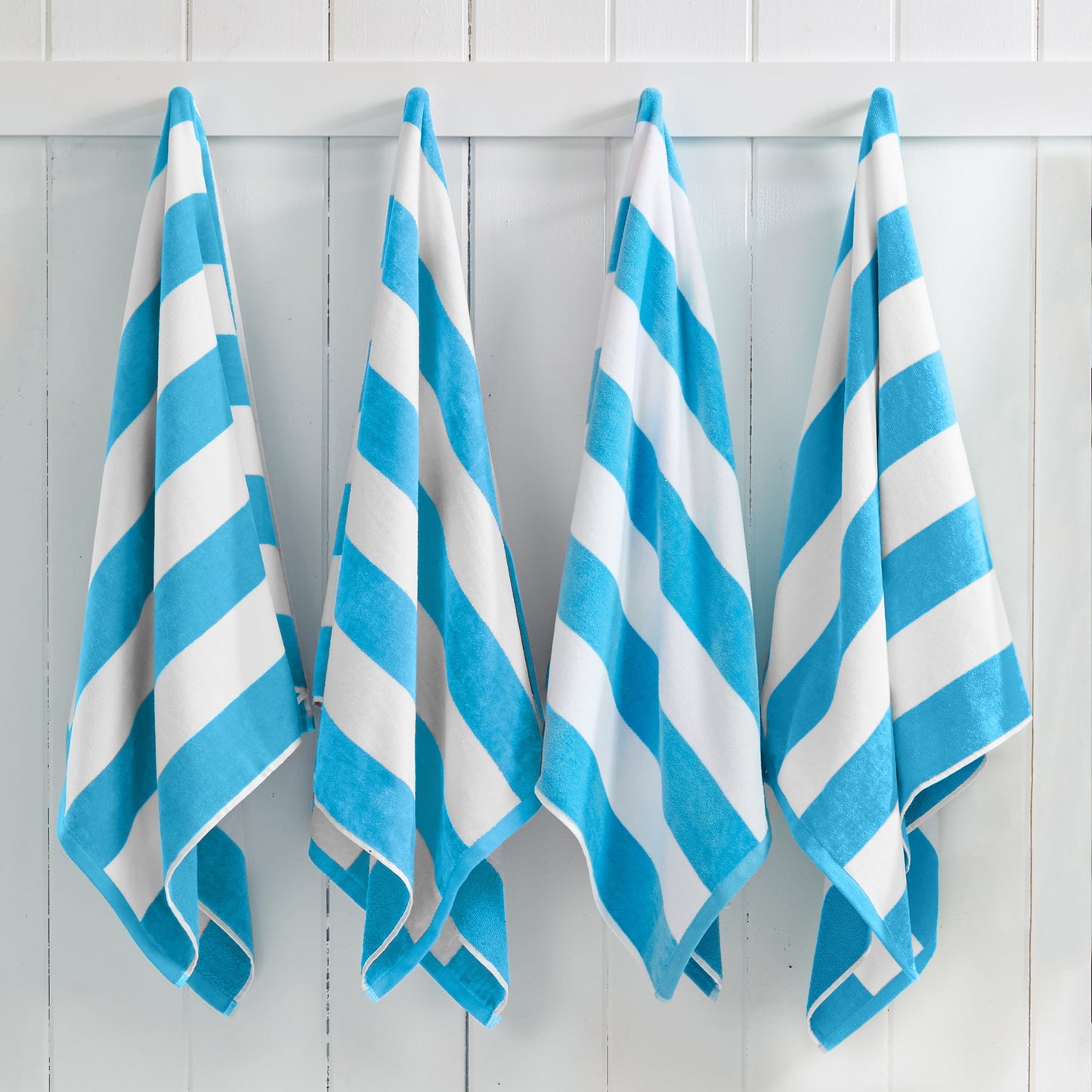 Cotton Velour Cabana Stripe Beach Towel - Novia Collection.