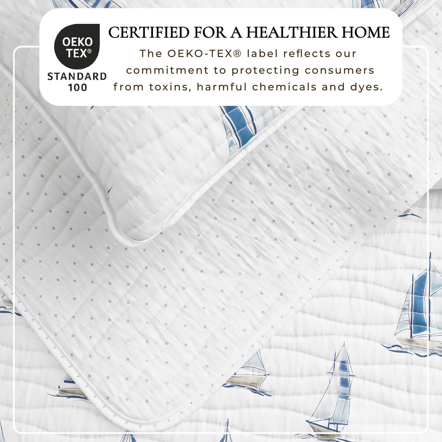 Coastal Blue Sailboat Quilt Set - Marzano Collection