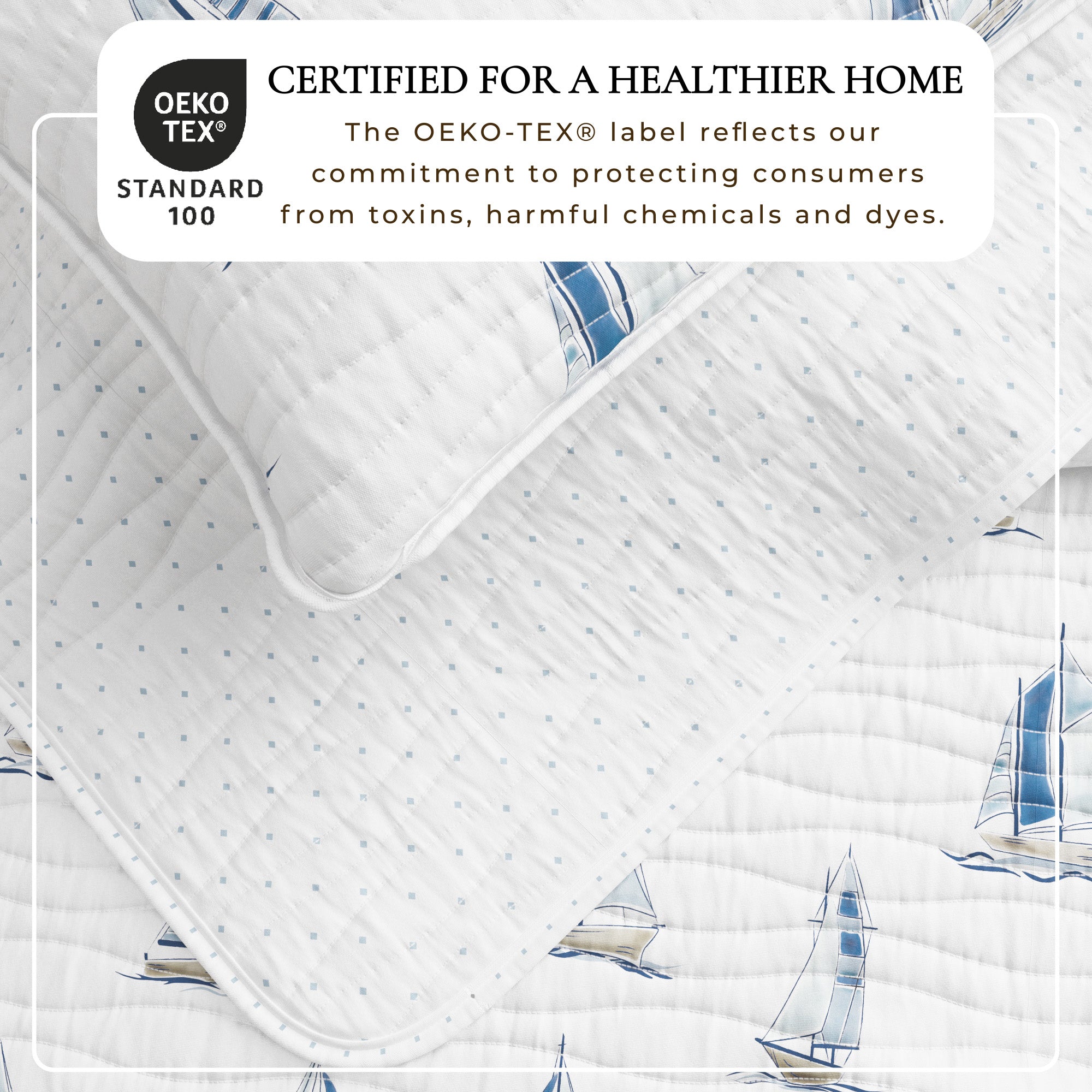Coastal Blue Sailboat Quilt Set - Marzano Collection
