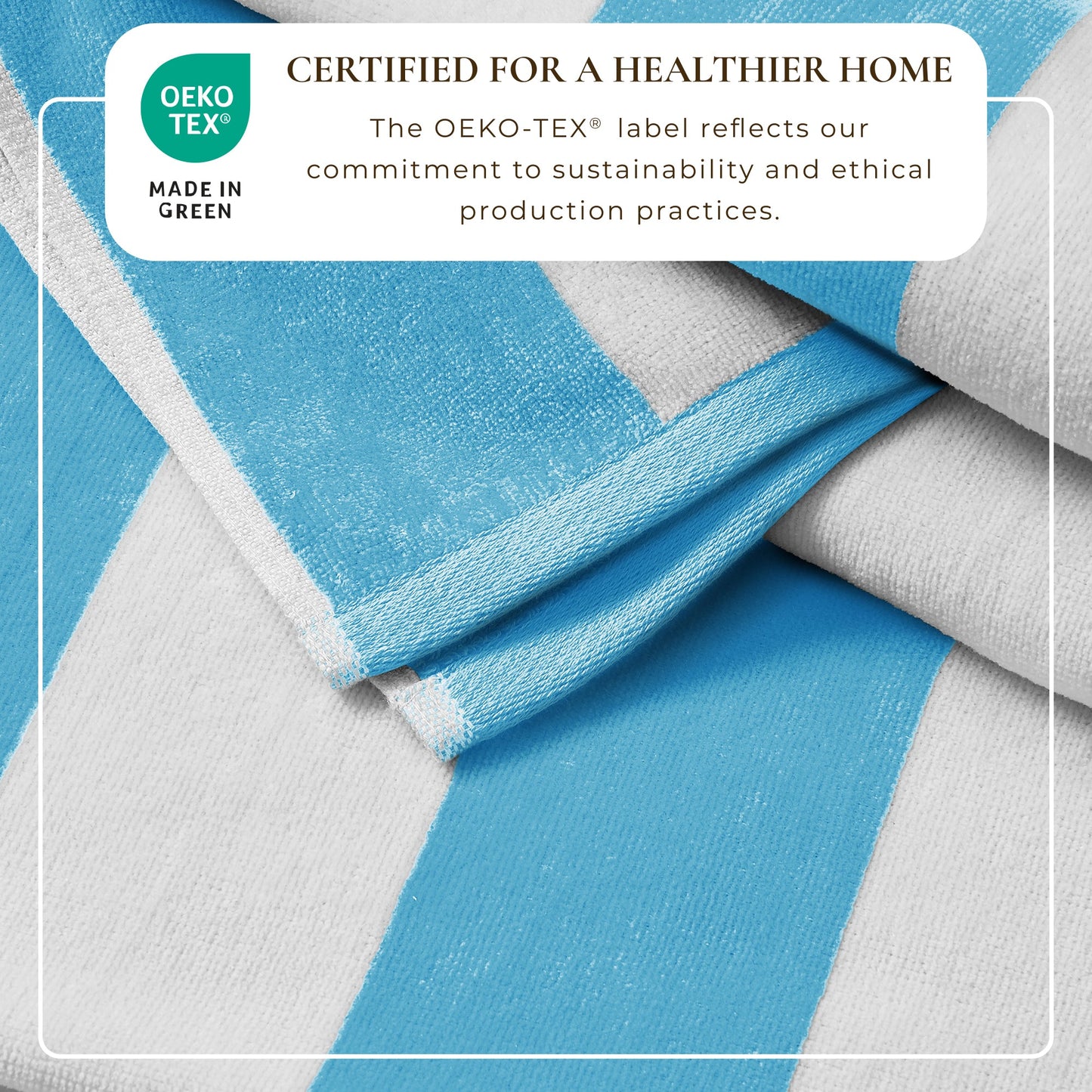 Cotton Velour Cabana Stripe Beach Towel - Novia Collection.