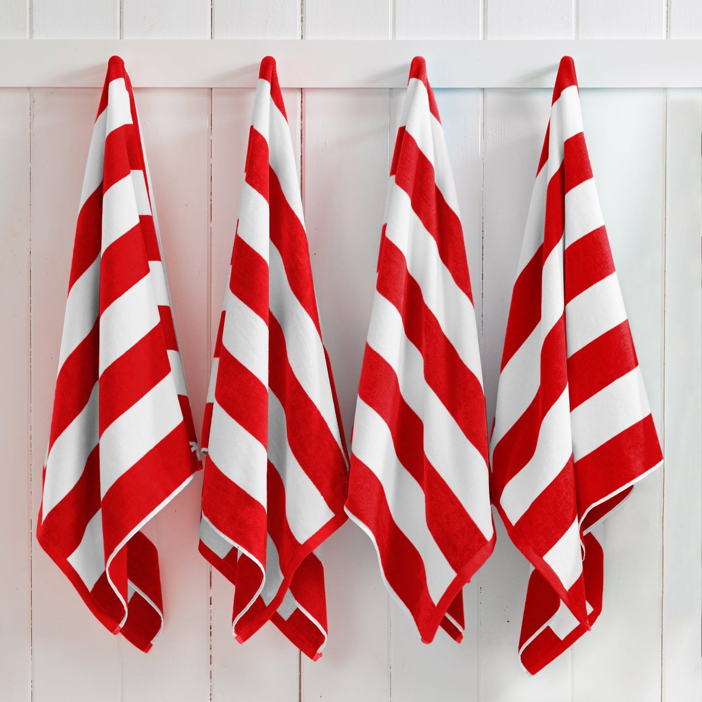 Cotton Velour Cabana Stripe Beach Towel - Novia Collection.