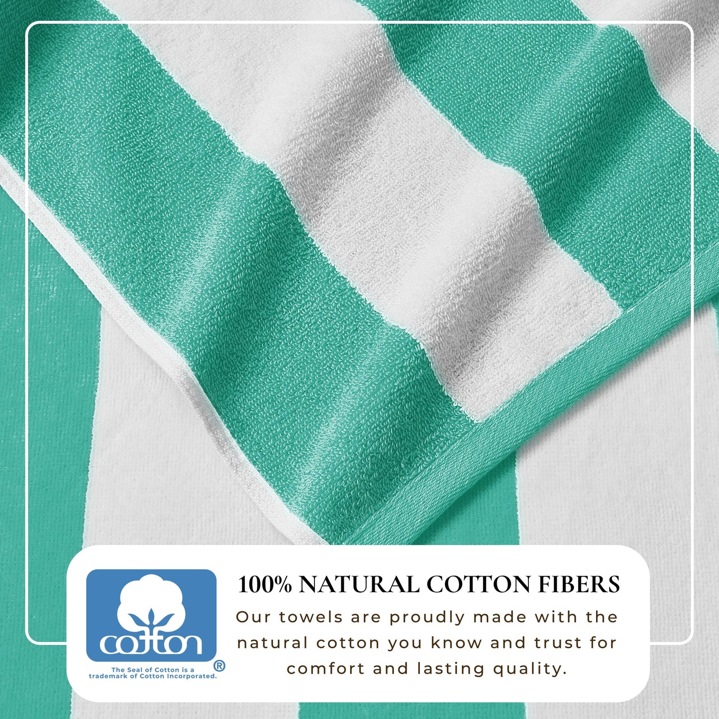Cotton Velour Cabana Stripe Beach Towel - Novia Collection.