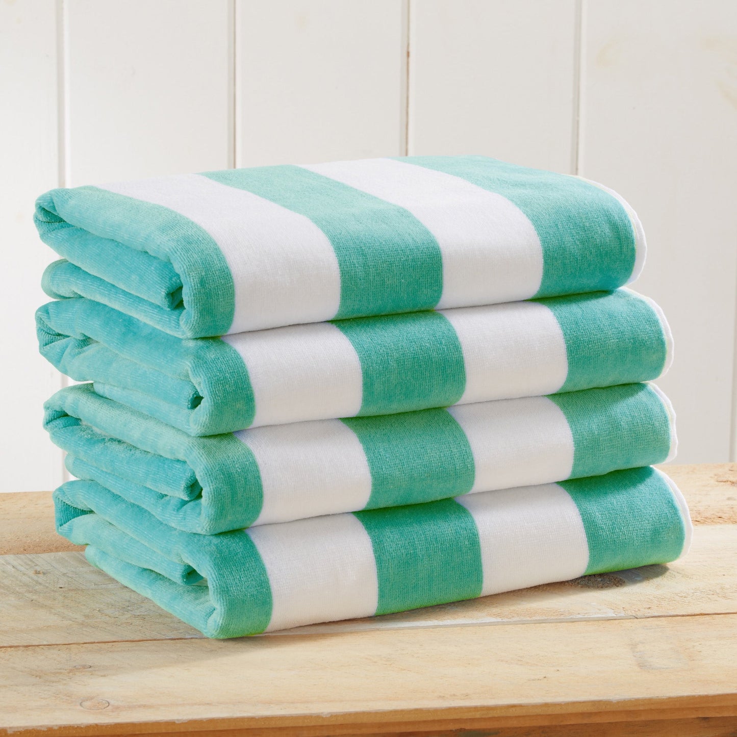 Cotton Velour Cabana Stripe Beach Towel - Novia Collection.