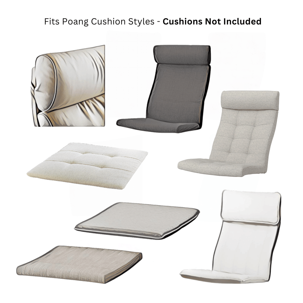 Natural White Bouclé Poäng Slipcovers – Compatible with IKEA Poäng Chair & Footstool