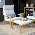 Natural White Bouclé Poäng Slipcovers – Compatible with IKEA Poäng Chair & Footstool