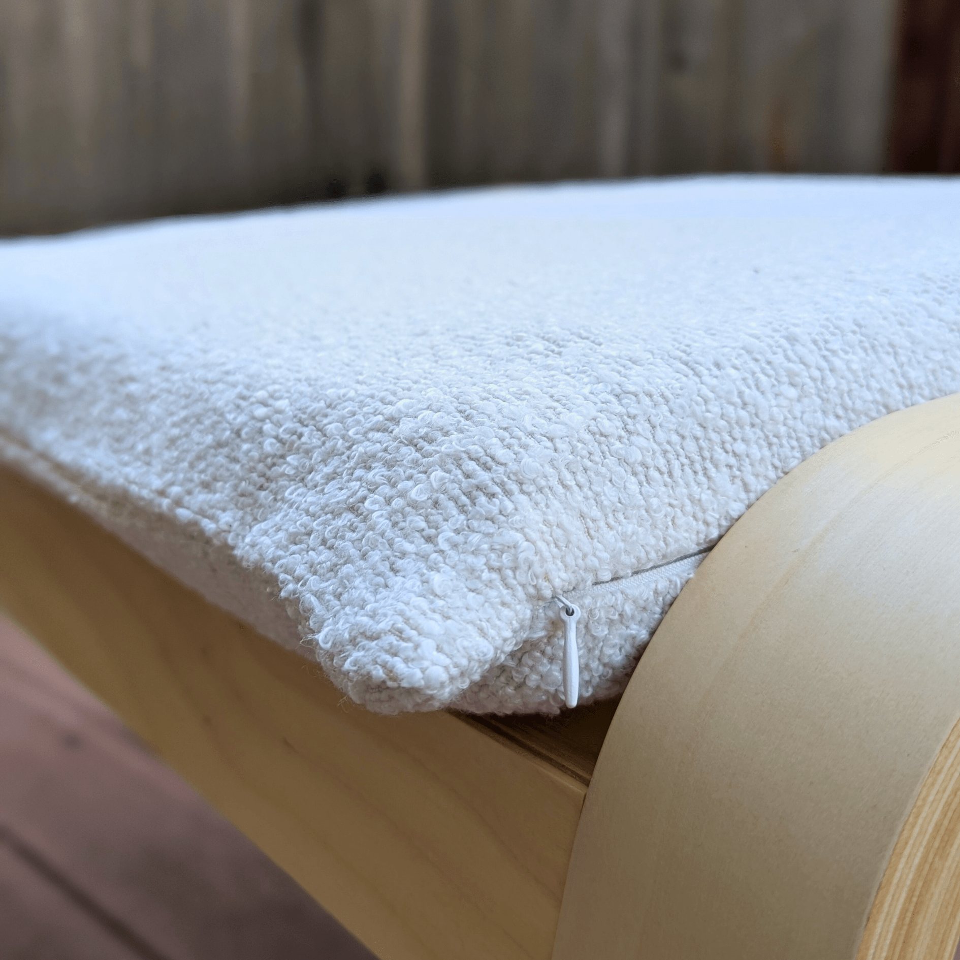 Natural White Bouclé Poäng Slipcovers – Compatible with IKEA Poäng Chair & Footstool