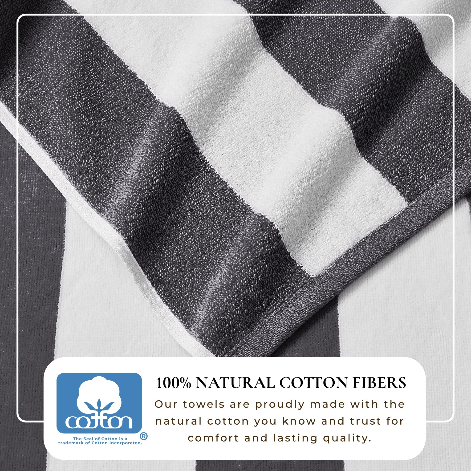 Cotton Velour Cabana Stripe Beach Towel - Novia Collection.
