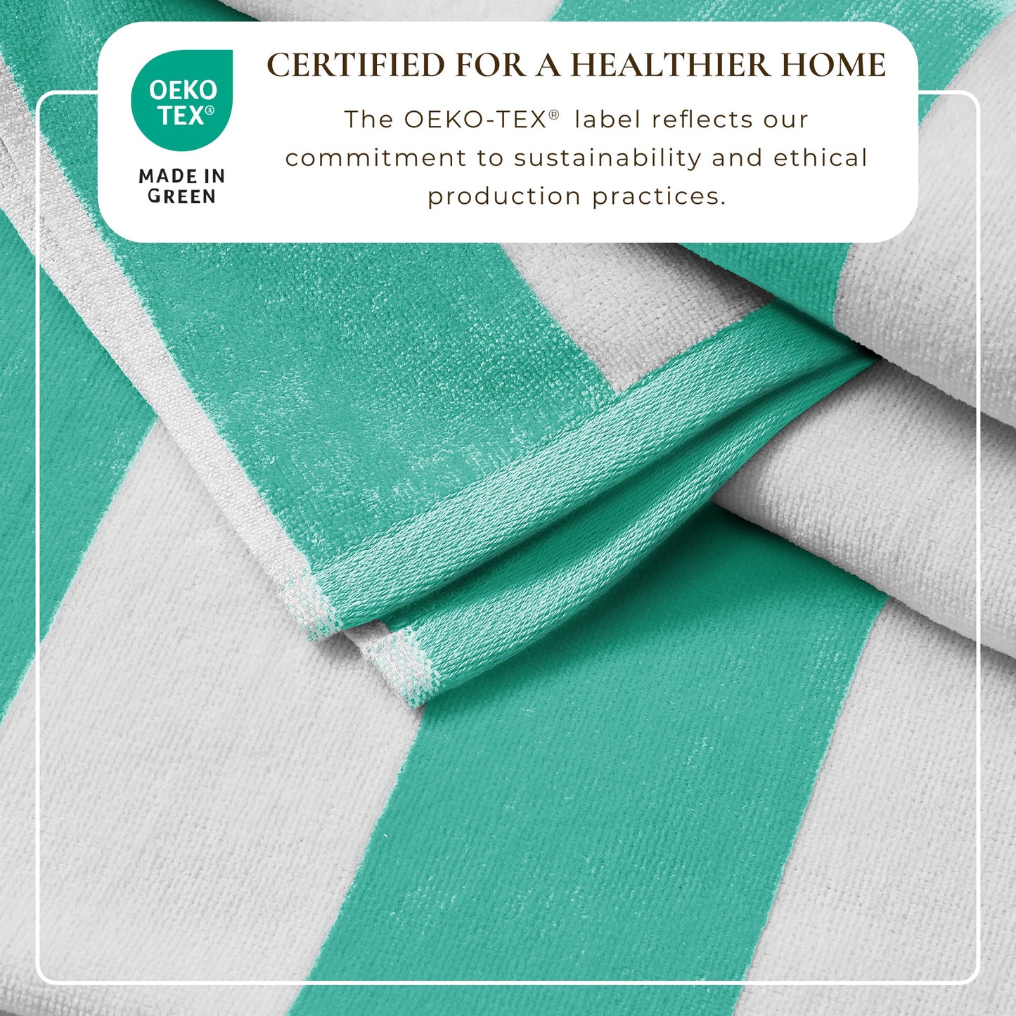 Cotton Velour Cabana Stripe Beach Towel - Novia Collection.