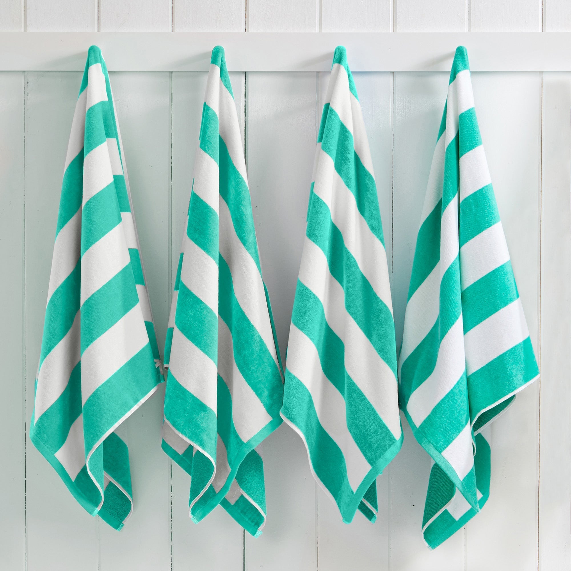 Cotton Velour Cabana Stripe Beach Towel - Novia Collection.