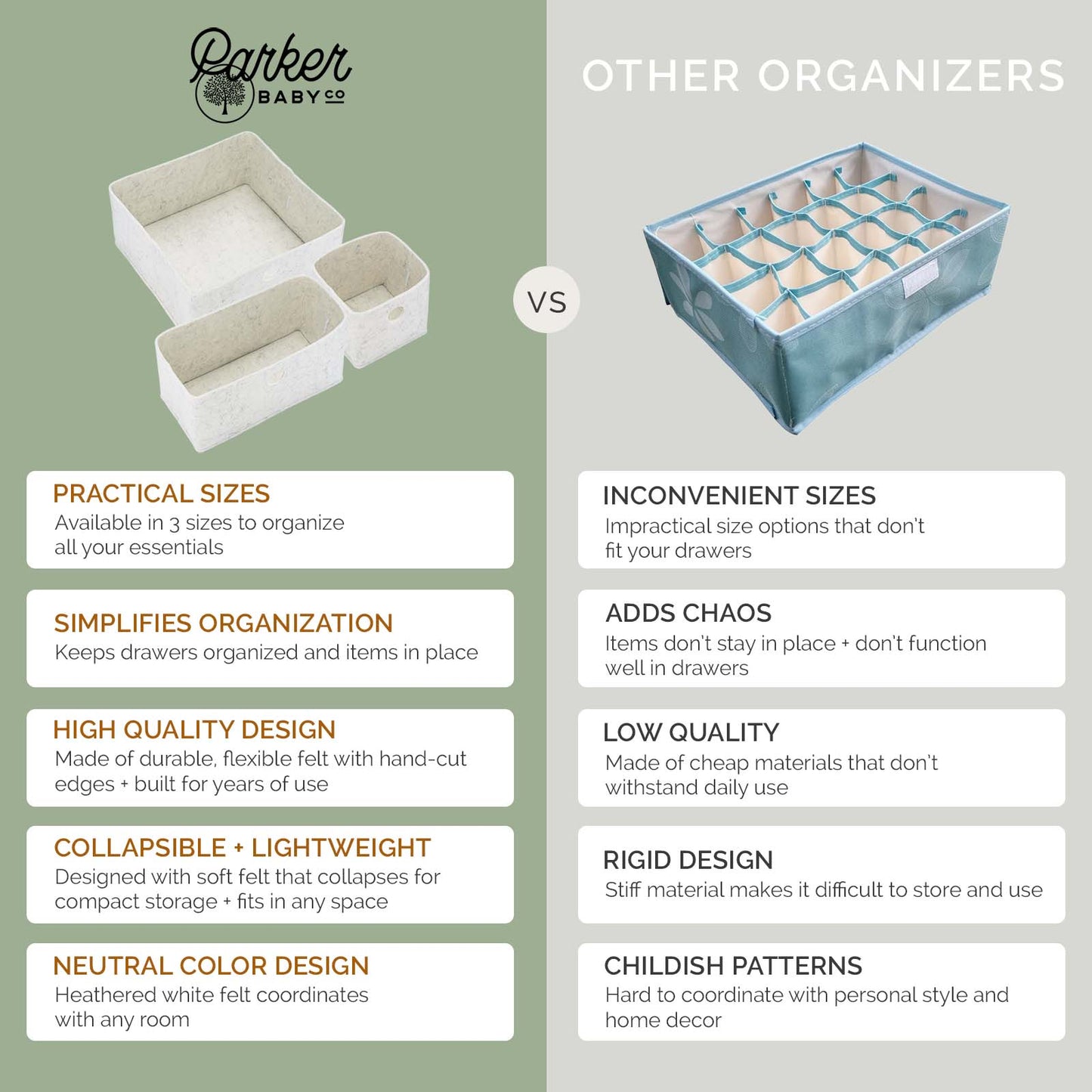 Felt Drawer Organizers