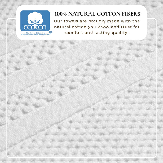 100% Cotton Checkered Jacquard Bath Towel Set - Giuliana Collection