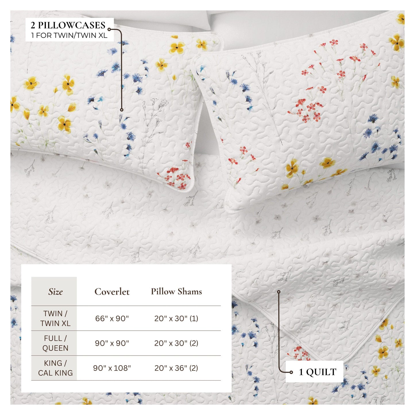 Wildflower Floral Quilt Set - Marianne Collection