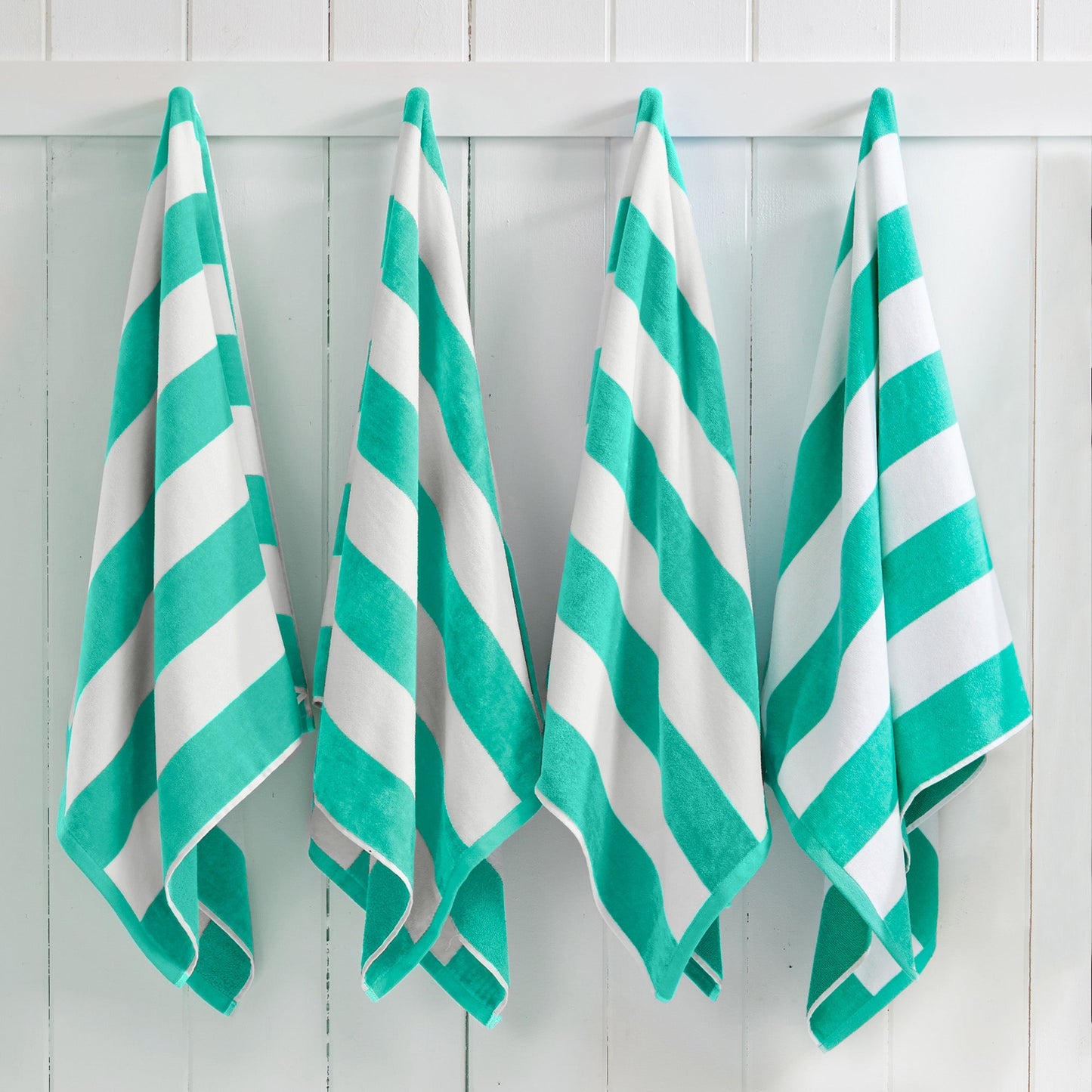 Cotton Velour Cabana Stripe Beach Towel - Novia Collection.